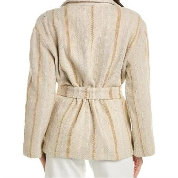 FAHERTY Women's June Lake Jacket Size Large Sand Dune Brown Textured Warm Belt - Picture 6 of 12